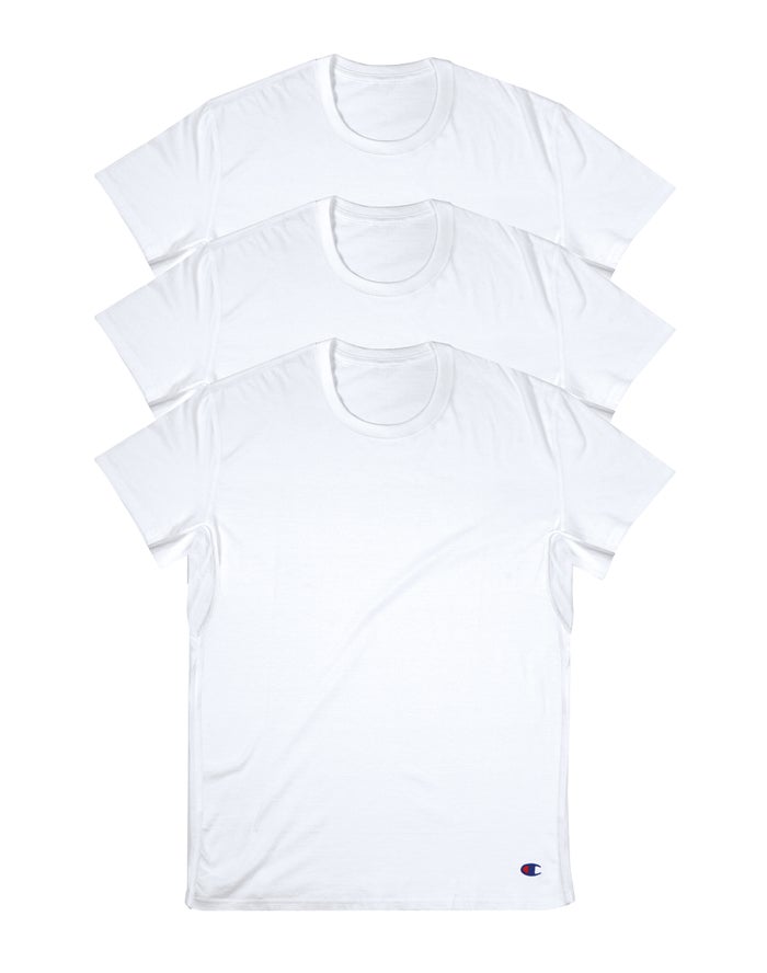 Champion Vented Crew Undershirts 3-Pack T-Shirt Heren - Wit - Belgie 3940XFLZY